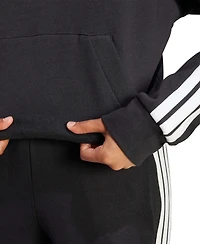 adidas Womens Essentials 3-Stripes Fleece Hoodie