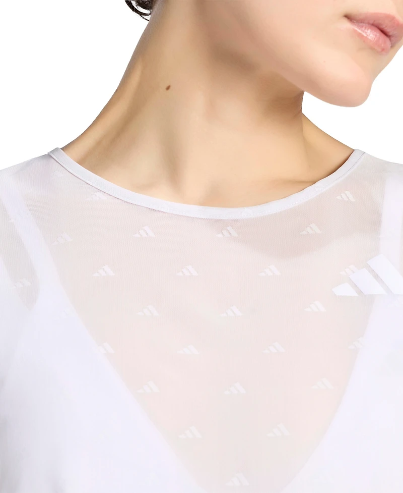 adidas Women's Essentials Workout Boxy Mesh Training T-Shirt
