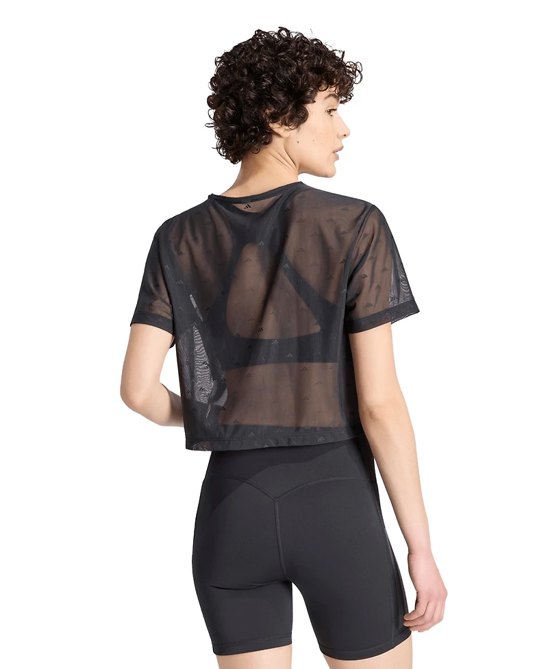 adidas Women's Essentials Workout Boxy Mesh Training T-Shirt