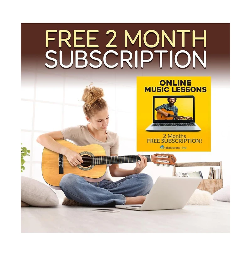 Pyle 34" Classical Guitar Kit - Includes Digital Tuner, Gig Bag, and Accessories (PGACLS40)