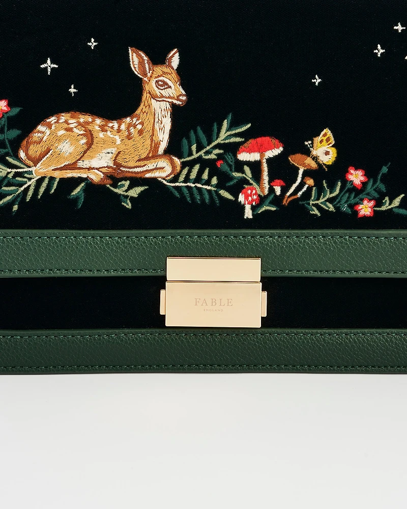 Fable England Fawn Embroidered Crossbody Bag