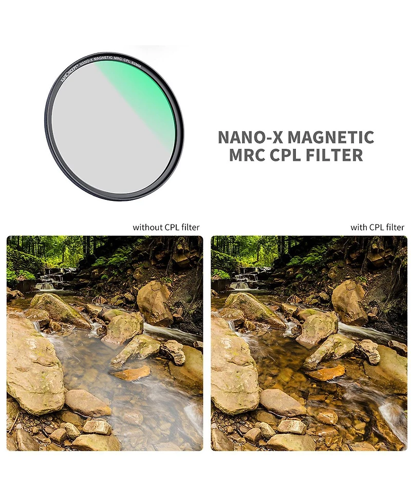 K&F Concept 77mm 3-Piece Magnetic Lens Filter Kit with Mcuv, Cpl and ND1000 Hd Filters