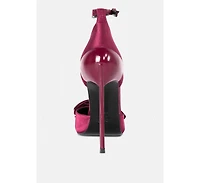 Dingles Womens Bow Embellished Satin Stiletto Sandals