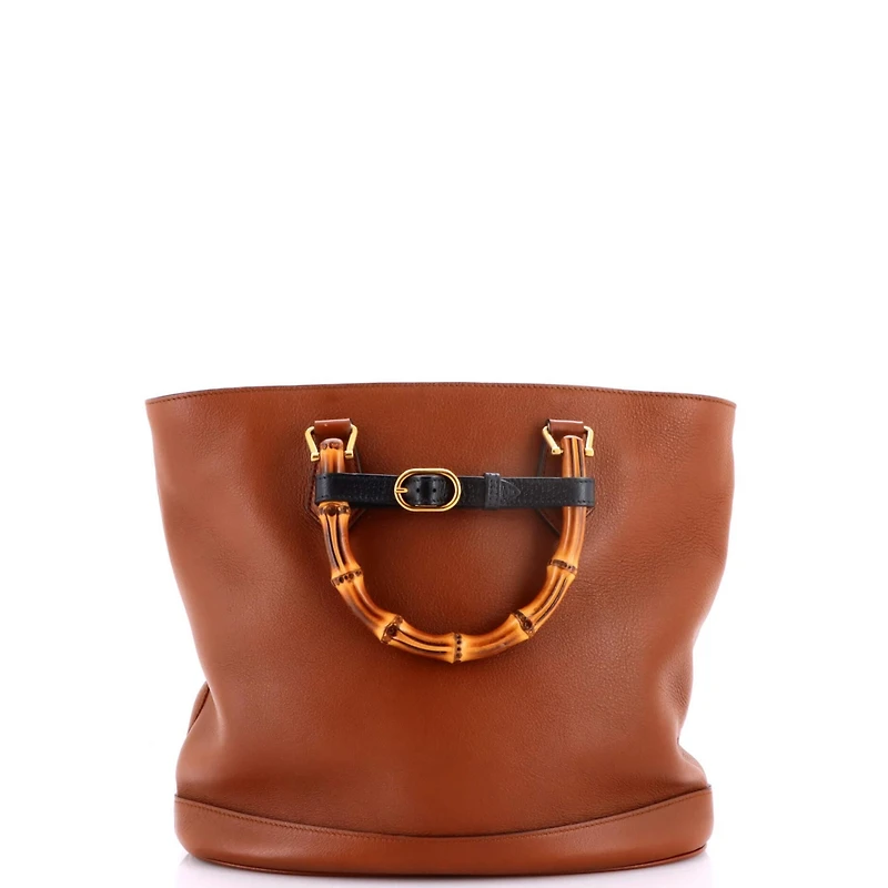 Pre-Owned Gucci Medium Diana Bamboo Handle Round Tote Leather