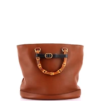 Pre-Owned Gucci Medium Diana Bamboo Handle Round Tote Leather