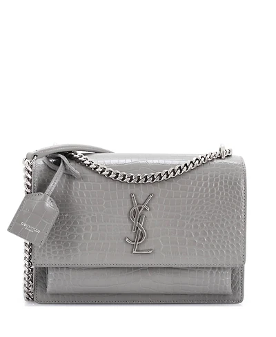 Pre-Owned Saint Laurent Medium Sunset Crossbody Bag Embossed Leather