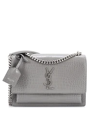 Pre-Owned Saint Laurent Medium Sunset Crossbody Bag Embossed Leather
