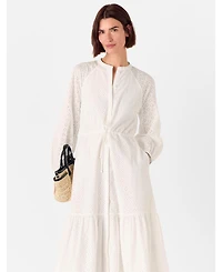 Whistles Women's Long Sleeve Broderie Midi Dress