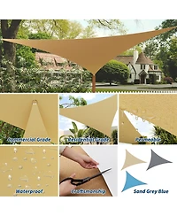 gaomon 12x12x12 inches ' Triangle Sun Shade Sail Shade Cloth, Sunshade for Patio, Backyard, Deck, Garden, Sand