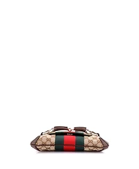 Pre-Owned Gucci Small Horsebit Nm Web Chain Clutch Gg Canvas