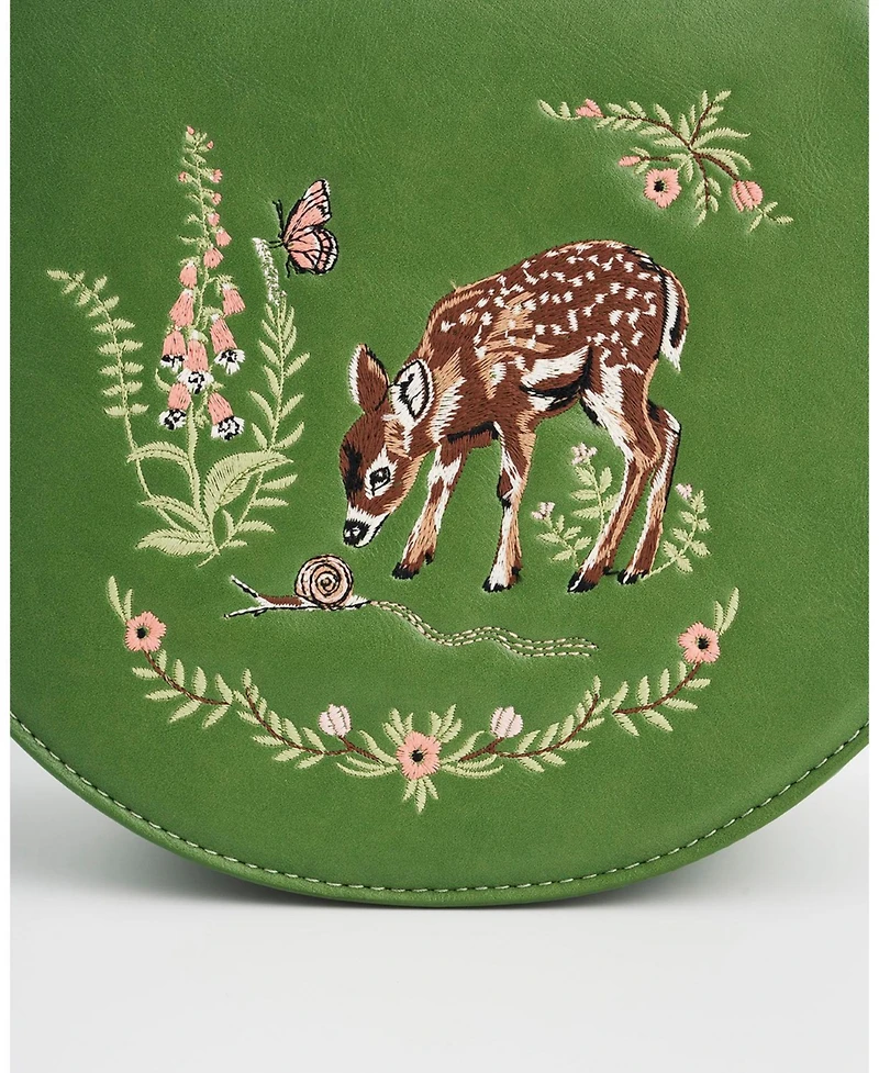 Fable England Women's Fawn and Snail Embroidered Top Handle Bag