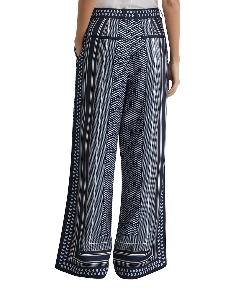 Reiss Women's Anna Wide Leg Printed Trouser Pants