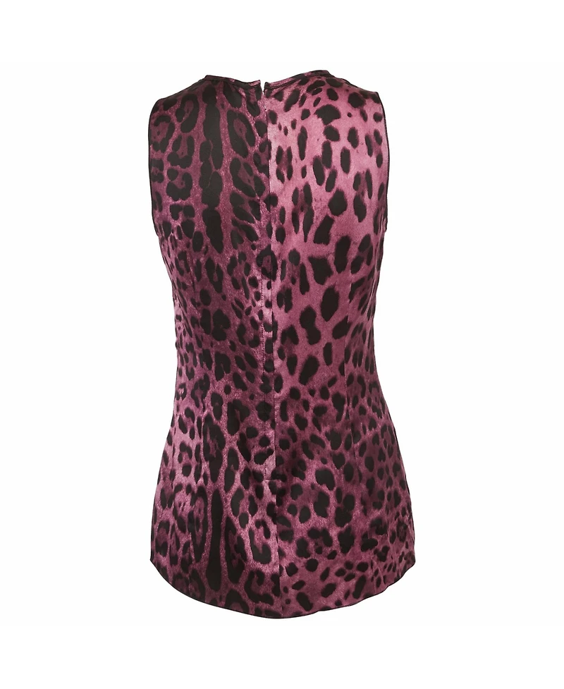 Pre-Owned Dolce & Gabbana Women's Leopard Print Satin Top