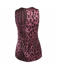 Pre-Owned Dolce & Gabbana Women's Leopard Print Satin Top