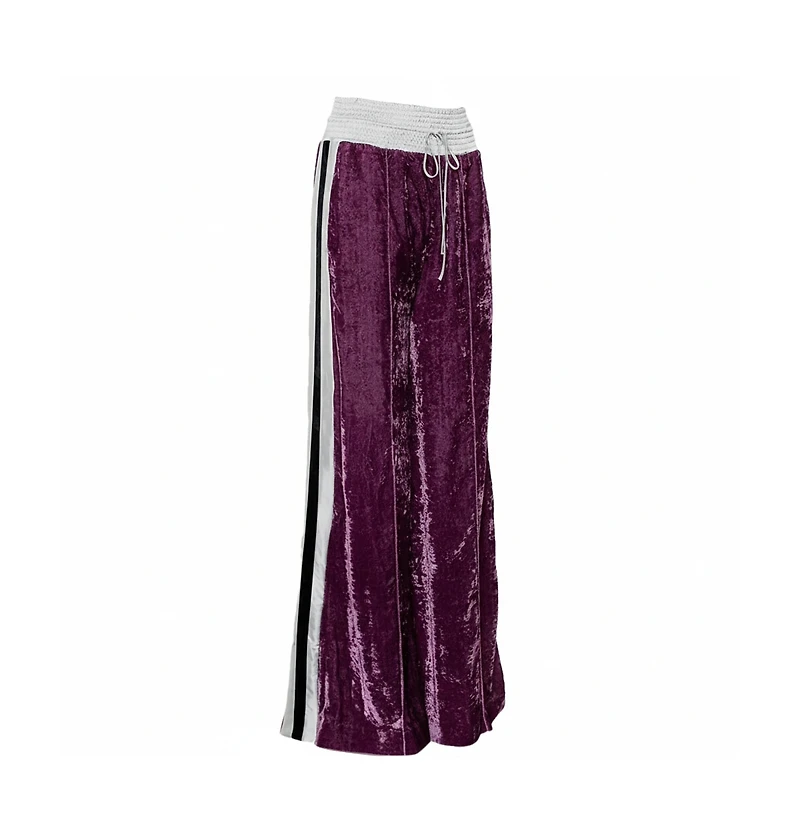 Pre-Owned Off-White Women's Crushed Velvet Wide Leg Track Pants