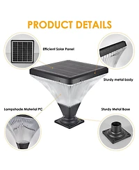 Clihome 15inch Outdoor Post Light, Led with Remote Control, Dimmable, Timer Function