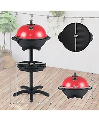 Sugift Electric Bbq Grill 1200W Indoor Outdoor Grill with 2-Zone Non-Stick Grilling Plate