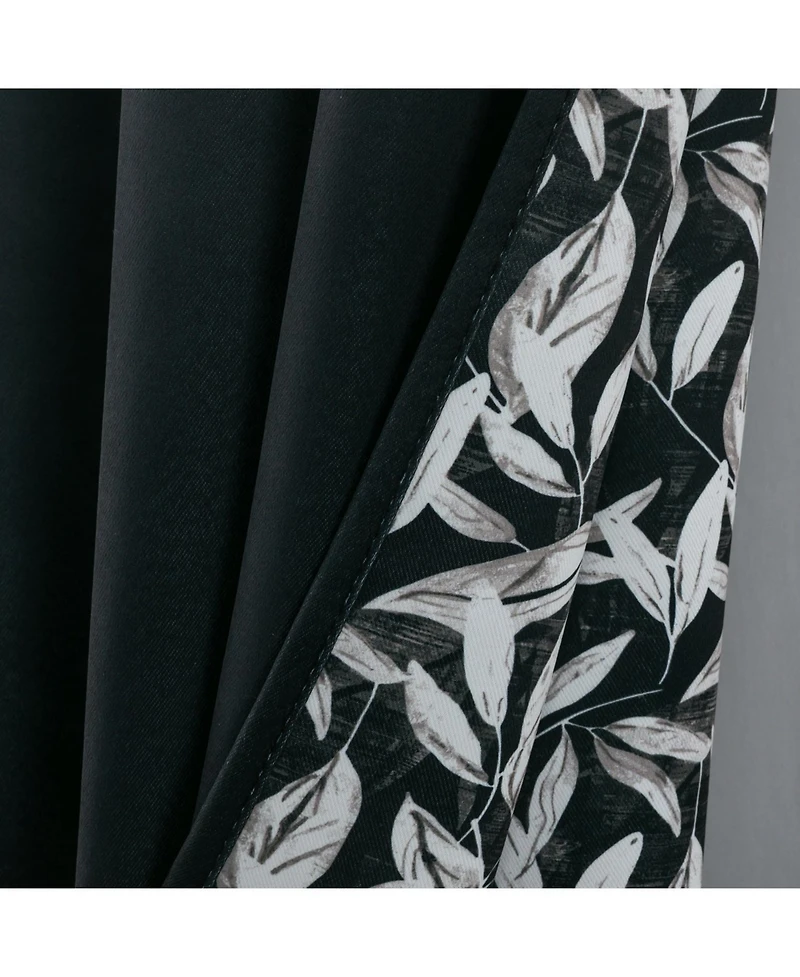 Rt Designers Collection Polyester 190 Gsm Marina Revisible Blackout Grommet Curtain Panel