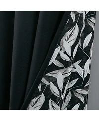 Rt Designers Collection Polyester 190 Gsm Marina Revisible Blackout Grommet Curtain Panel