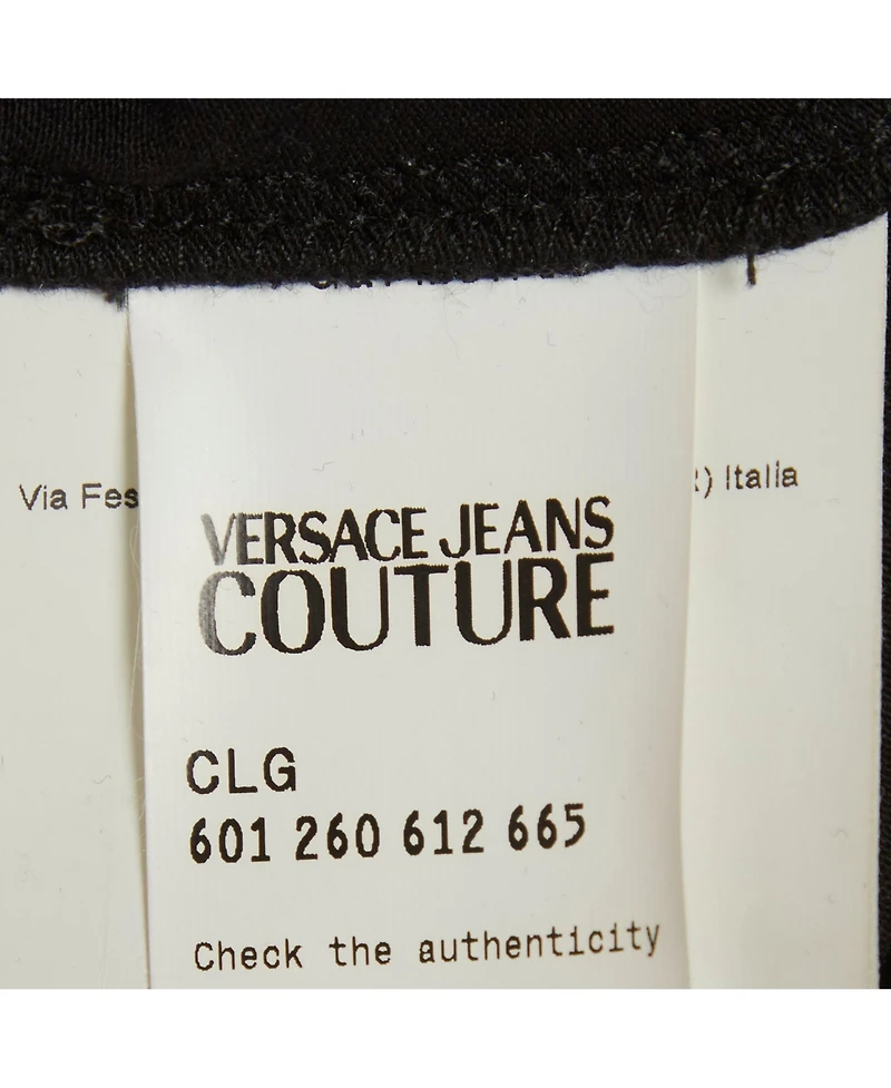 Pre-Owned Versace Women's Jeans Couture Logo Embellished Cotton Crop Top