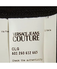 Pre-Owned Versace Women's Jeans Couture Logo Embellished Cotton Crop Top