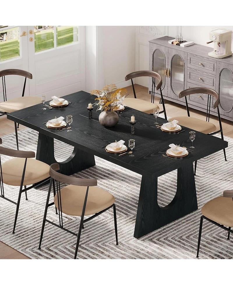 Tribesigns 70.9-Inch Dining Table for 6-8 People, Rustic Rectangular Table, Farmhouse Center Kitchen Room, Living Room