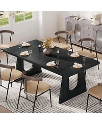 Tribesigns 70.9-Inch Dining Table for 6-8 People, Rustic Rectangular Table, Farmhouse Center Kitchen Room, Living Room
