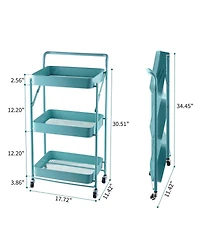4 tier Rolling Utility Cart with Lockable Wheels