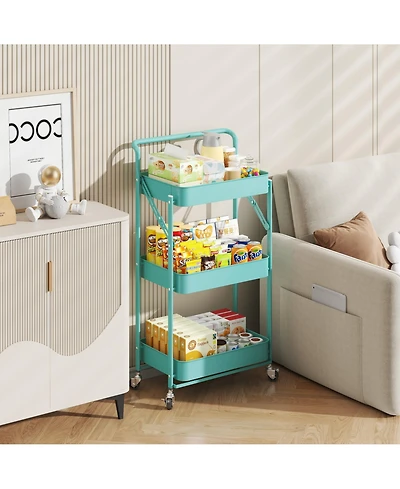 4 tier Rolling Utility Cart with Lockable Wheels