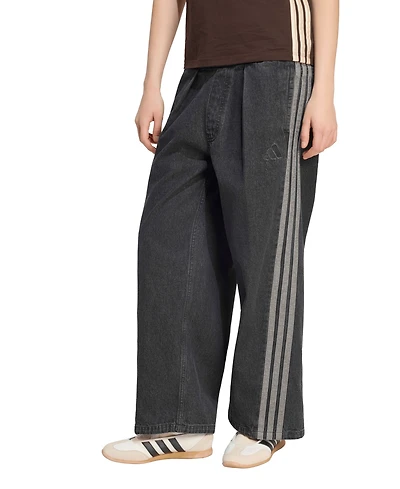 adidas Women's Stadium Washed Denim Loose-Fit Pants