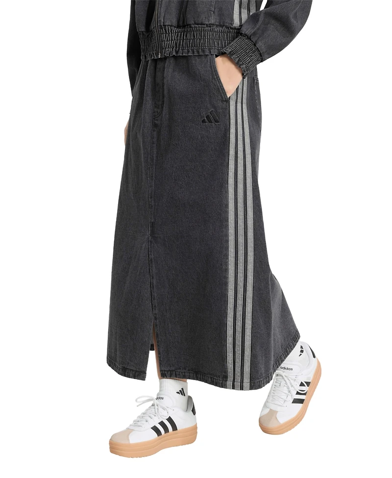 adidas Women's Stadium Washed Denim Loose-Fit Skirt