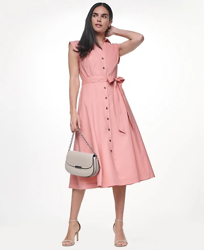 Calvin Klein Women's Collared Midi Shirt Dress