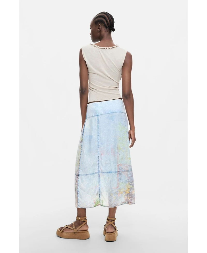 Desigual Women's Midi denim skirt