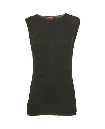 Pre-Owned Missoni Women's Textured Stretch Knit Crew Neck Top