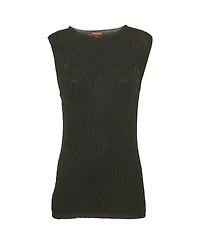 Pre-Owned Missoni Women's Textured Stretch Knit Crew Neck Top