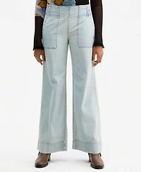 Free People Women's Mid-Rise Wide-Leg Utility Jeans