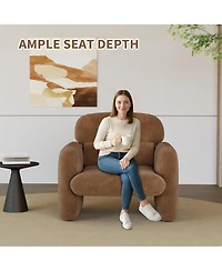 gaomon Modern Accent Chair, Wood Frame Sofa Chair, Comfortable Reading Armchair for Living Room, Bedroom, Apartment, Corner