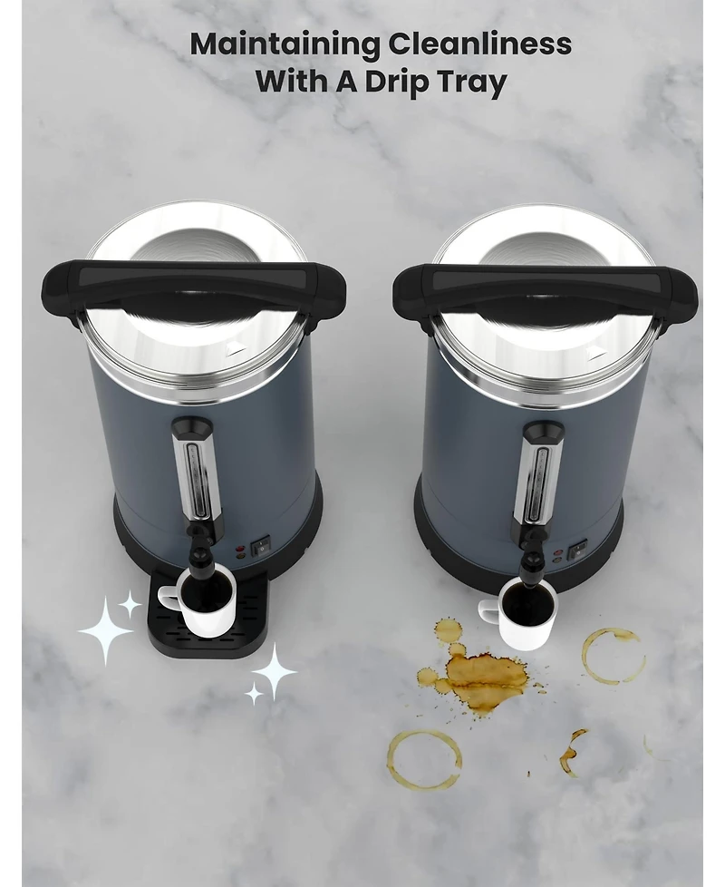 gaomon 12L Double Wall Commerical Coffee Urn, Hot Coffee Dispenser, Grey for Wedding, Buffet, Catering, Events, Outdoor Bar