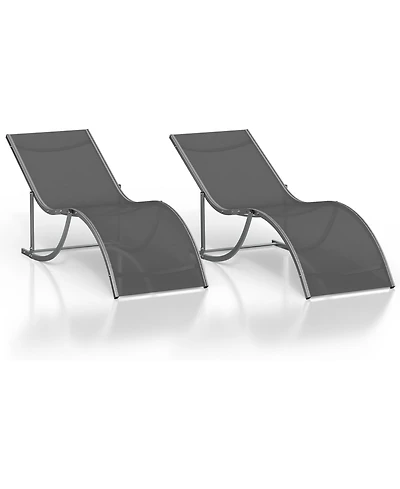 gaomon Patio Chaise Lounge Chairs- S-Shaped Ergonomic Aluminum for Pool Garden Beach