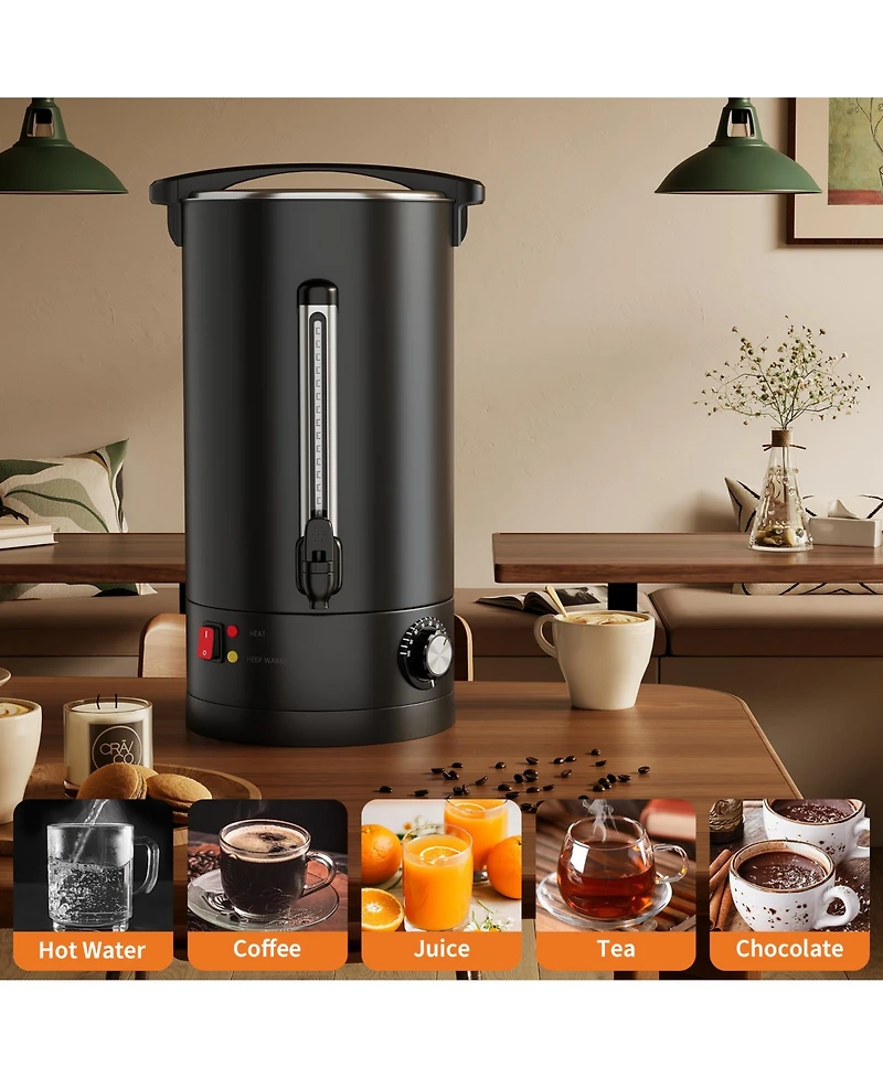 gaomon 14L Double Wall Commerical Coffee Urn, Hot Coffee Dispenser, Black for Wedding, Buffet, Catering, Events, Outdoor Bar