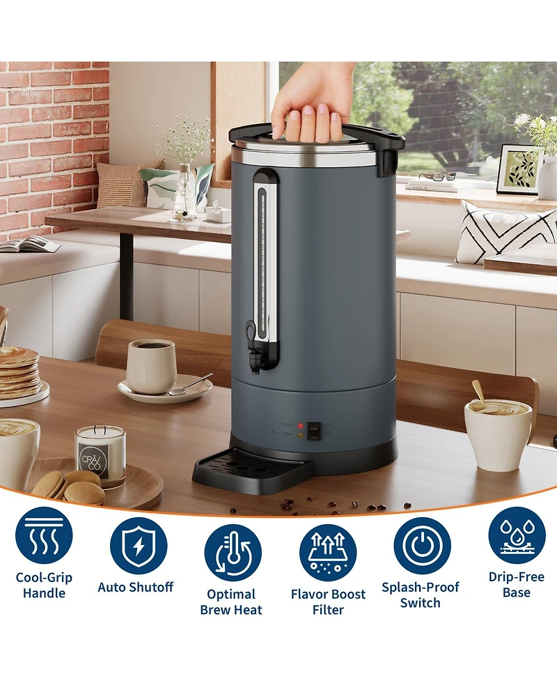 gaomon 14L Double Wall Commerical Coffee Urn, Hot Coffee Dispenser, for Wedding, Buffet, Catering, Events