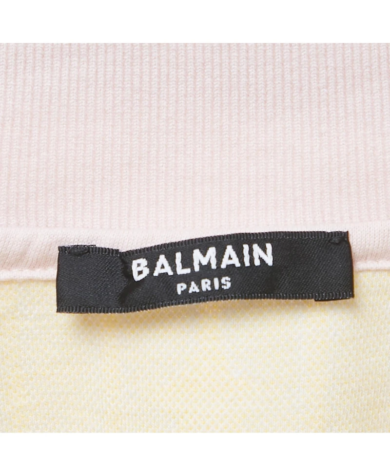 Pre-Owned Balmain Women's Striped Cotton Crop Polo T-Shirt