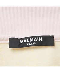 Pre-Owned Balmain Women's Striped Cotton Crop Polo T-Shirt