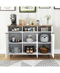 Gouun Sideboard Buffet Cabinet with 5-Position Adjustable Shelves, 47 x 16 x 35