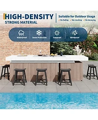 gaomon Weatherproof Hdpe Bar Stools Set - Outdoor Counter Height Patio Chairs, Heavy Duty Resin, Ergonomic Footrest, Non-Slip, for Garden, 2-Pack