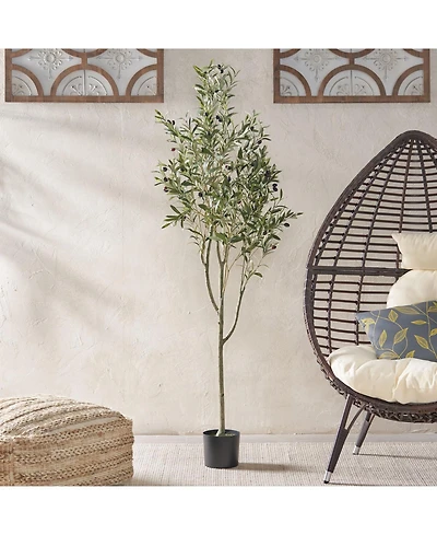 Streamdale Furniture Artificial Olive Tree - 71'' Tall - Pre-Potted