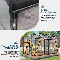 Streamdale Furniture 6x12Feet Walk-in Outdoor Greenhouse with Aluminum Frame and Uv Protection