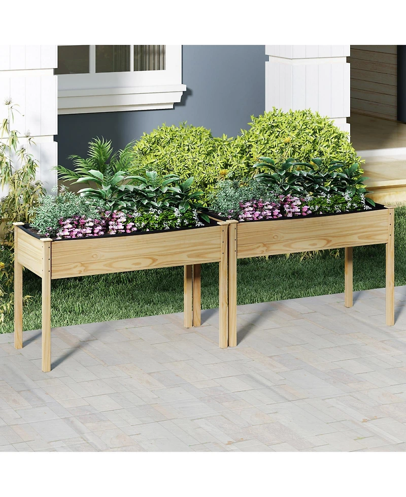 Slickblue Wooden Raised Garden Bed for Vegetables and Plants