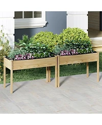 Slickblue Wooden Raised Garden Bed for Vegetables and Plants