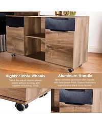 Logicfox 2-Drawer File Cabinet with Wheels, Mobile Lateral Rolling Under Desk Filing Cabinet